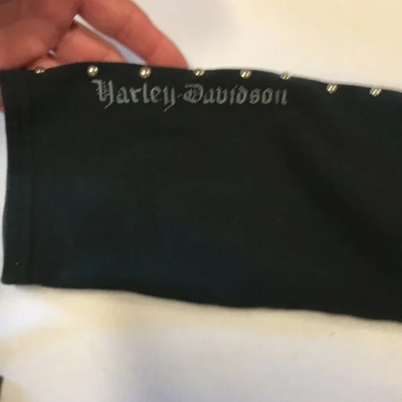 Harley Davidson women’s black studded turtleneck long sleeve size L cycle queen - Picture 4 of 12